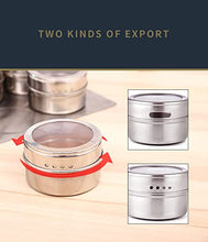 Load image into Gallery viewer, Set of 12 Stainless Steel Spice Jars Organizer