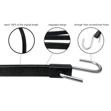 Load image into Gallery viewer, Long Heavy-Duty Natural Rubber Bungee Cords (10-Pack Black)