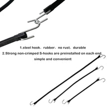 Load image into Gallery viewer, Long Heavy-Duty Natural Rubber Bungee Cords (10-Pack Black)