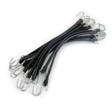 Load image into Gallery viewer, Long Heavy-Duty Natural Rubber Bungee Cords (10-Pack Black)