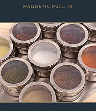 Load image into Gallery viewer, Set of 12 Stainless Steel Spice Jars Organizer