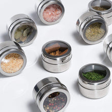Load image into Gallery viewer, Set of 12 Stainless Steel Spice Jars Organizer