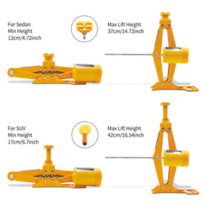 E-HEELP Electric Car Jack 3 Ton 12V Lifting Range 12-42cm Scissor Electric Jack with Impact Wrench & Inflator for Car/SUV/Sedan