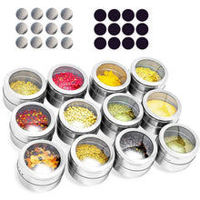 Load image into Gallery viewer, Set of 12 Stainless Steel Spice Jars Organizer
