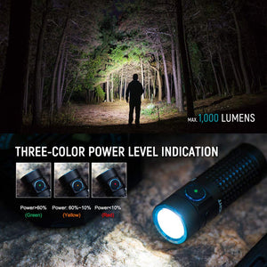 OLIGHT S1R II 1000 Lumen Compact Rechargeable EDC Flashlight