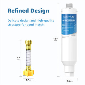 Inline Water Filter, NSF Certified, Reduces Lead, Fluoride, Cl, Bad Taste